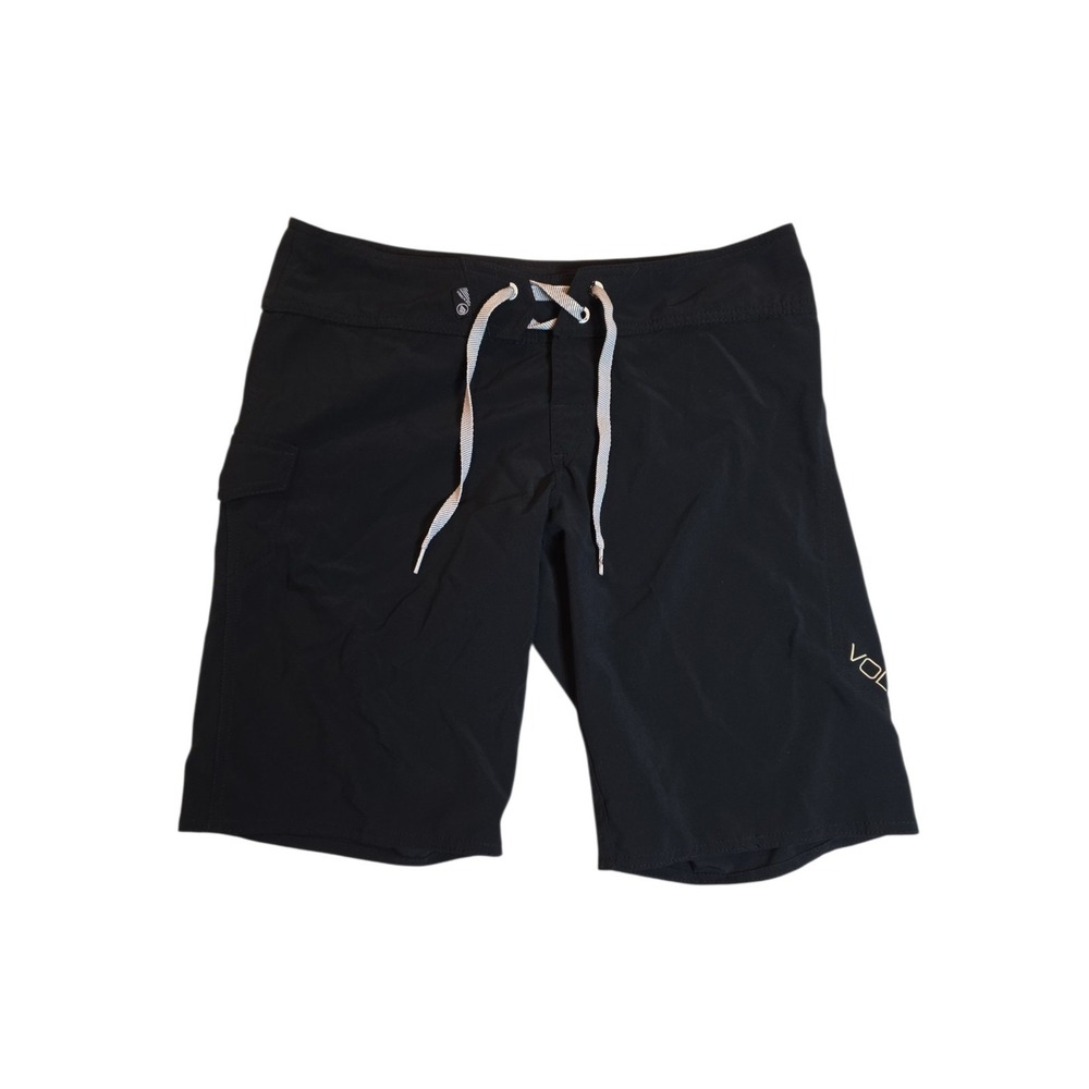Volcom Simply Solid II Boardshort Womens Size 5 Black Cinch Fly Mod-Tech